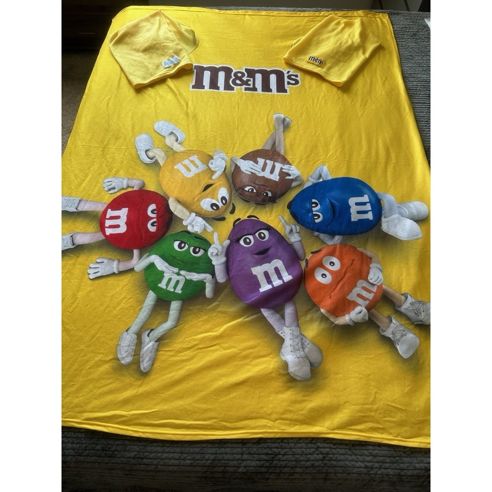 M&M's Candy 71"x 54" Snuggie Super Soft Fleece Wearable Blanket w/ Sleeves